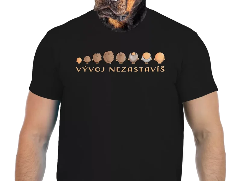 Vtipné tričko Bastard: Vývoj nezastavíš  (Velikost M)